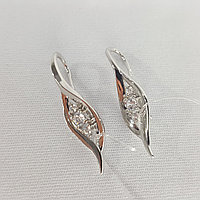 Серьги из серебра с фианитами Diamant 94-120-00873-1 покрыто родием