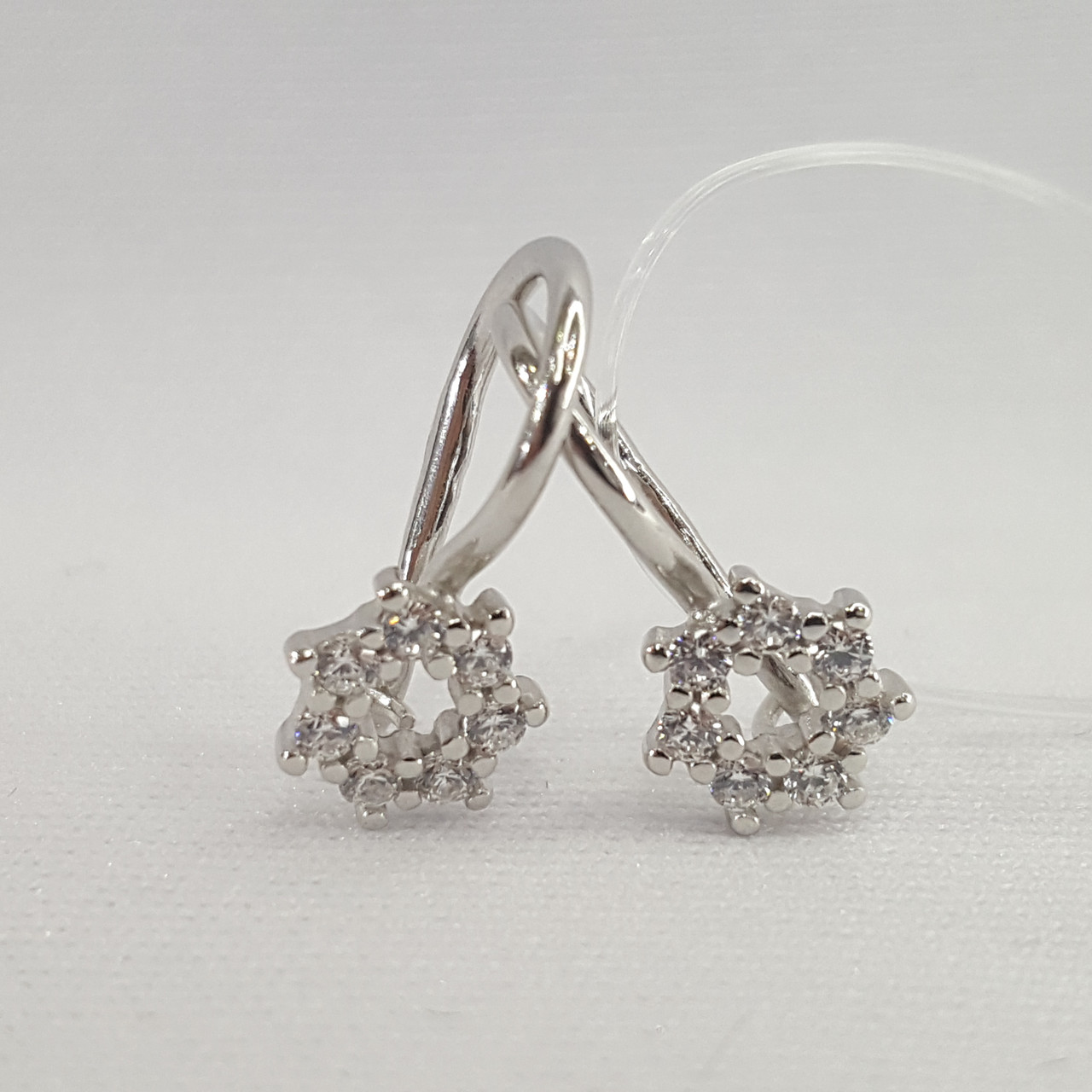 Серьги из серебра с фианитами Diamant 94-120-00675-1 покрыто  родием коллекц. Принцессы