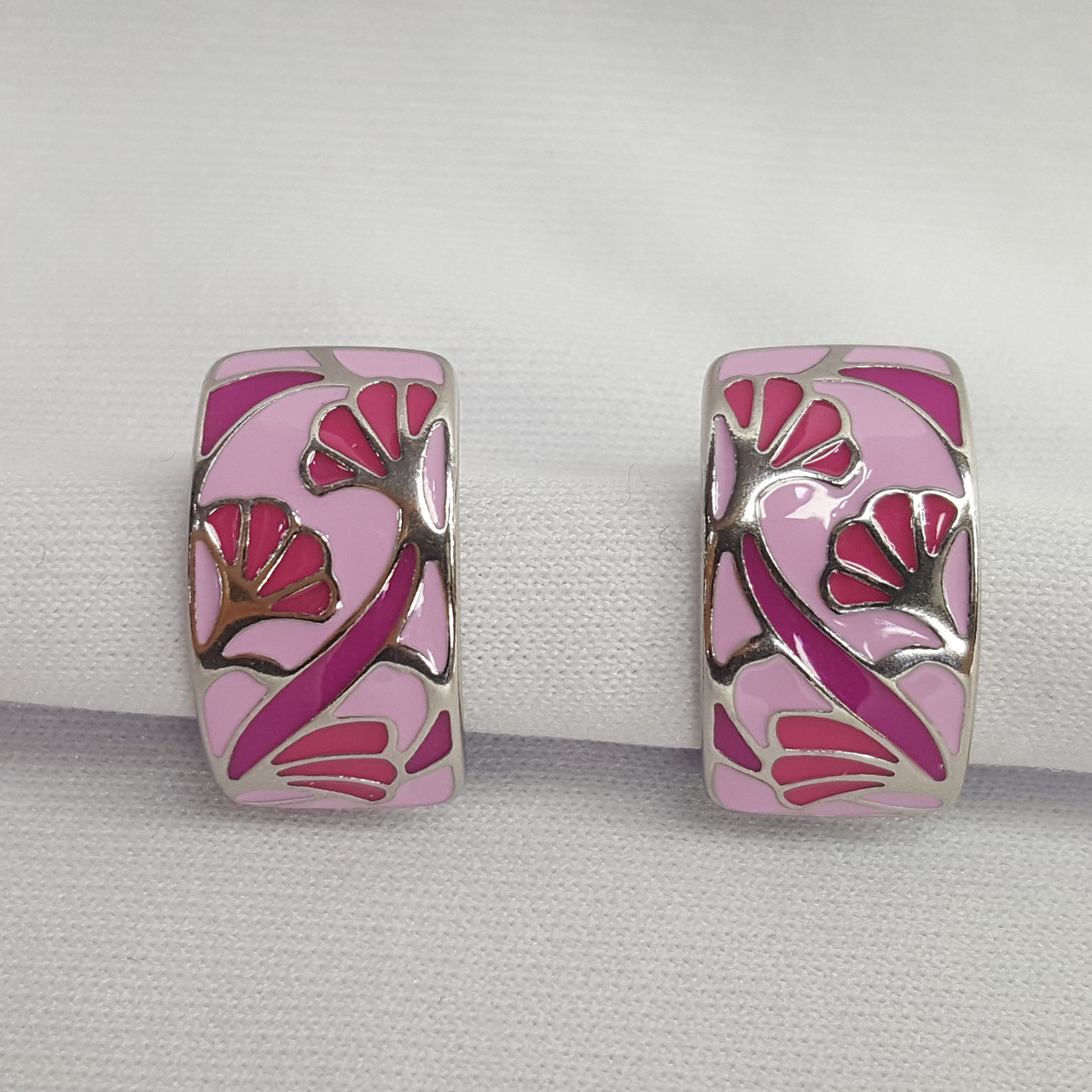 Серьги из серебра с эмалью SOKOLOV 94025817 серебро с родием вставка  , с английским замком, фото 1