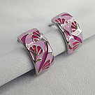 Серьги из серебра с эмалью SOKOLOV 94025817 серебро с родием вставка  , с английским замком, фото 2