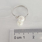 Кольцо из серебра с жемчугом и фианитами Diamant 94-110-01101-1 покрыто  родием, фото 3