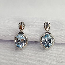 Серьги из серебра с топазами Diamant 94-320-00604-1 серебро с родием