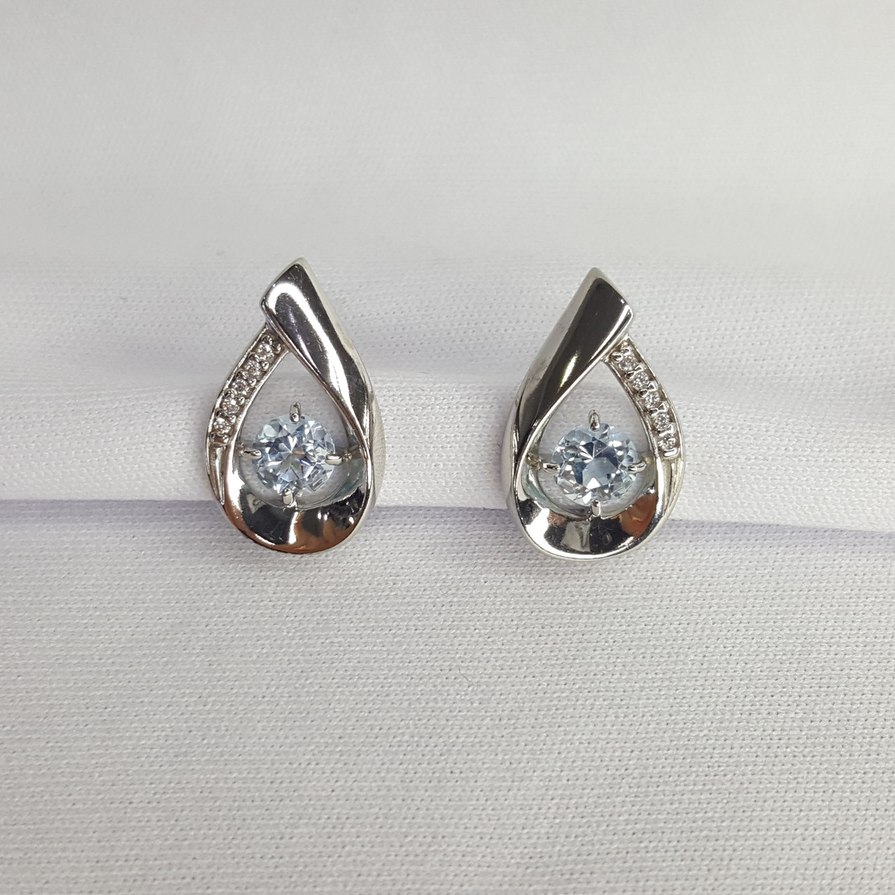 Серьги из серебра с топазами и фианитами Diamant 94-320-00695-1 покрыто  родием