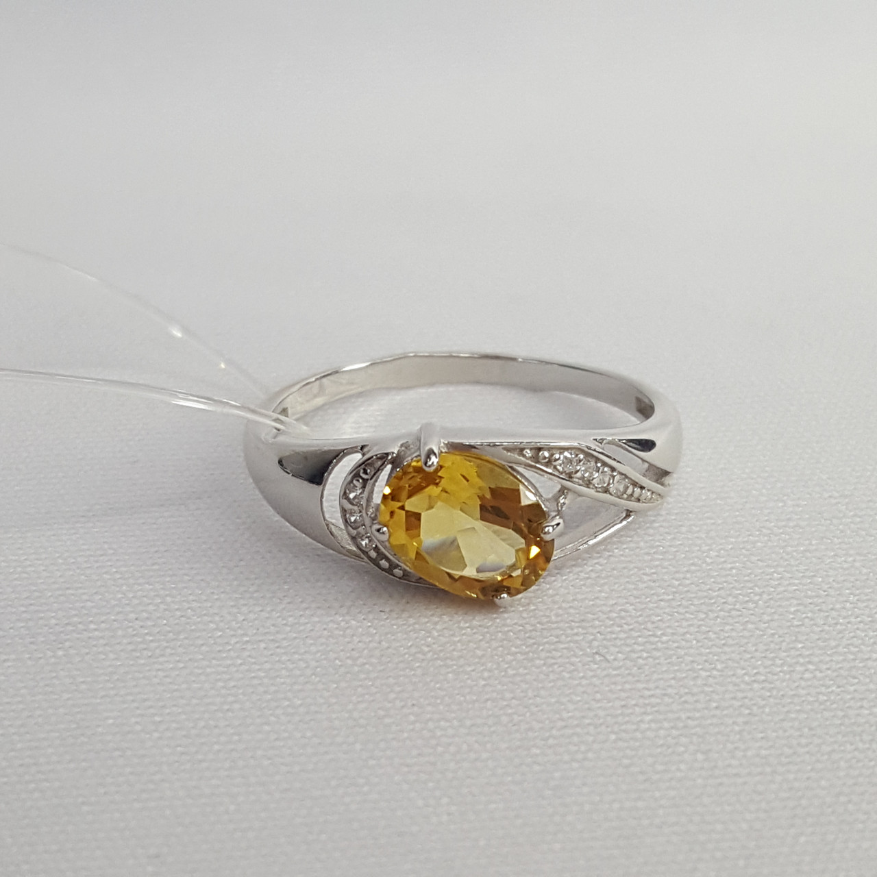 Серебряное кольцо Цитрин Фианит Aquamarine 6914906А.5