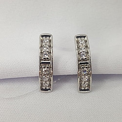 Серьги из серебра с фианитами Diamant 94-120-01544-1 покрыто  родием