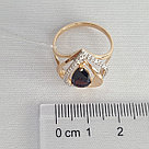 Кольцо из золочёного серебра с гранатом и фианитами Diamant 93-310-00545-1 позолота, фото 3