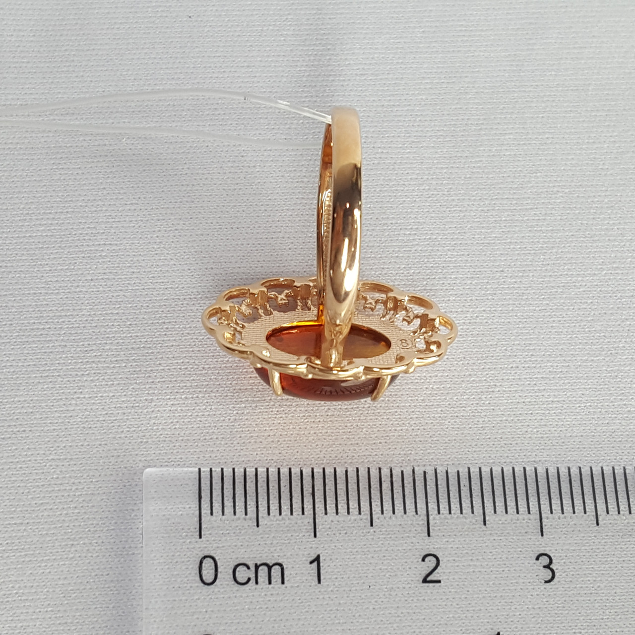 Кольцо из золочёного серебра с янтарём Diamant 93-310-00849-1 позолота - фото 3 - id-p82971158