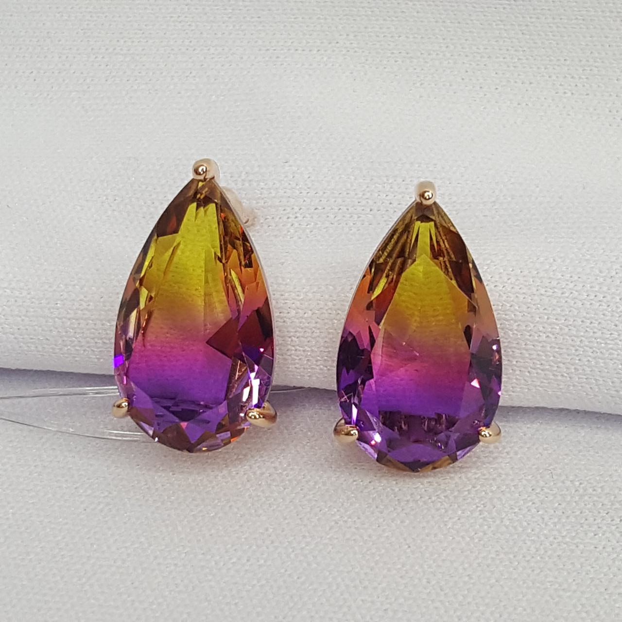 Серьги из золочёного серебра с ситаллами  92022819 серебро с позолотой, с английским замком коллекц. Trendbook, фото 1