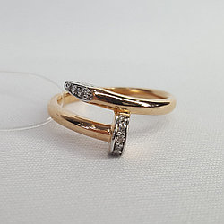 Серебряное кольцо  Бриллиант Aquamarine 060132.6 позолота