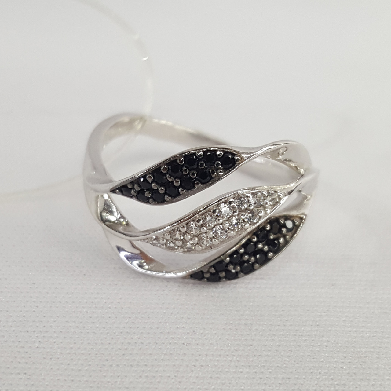 Серебряное кольцо Фианит Нанокристалл Aquamarine 68954АЧ.5 покрыто родием