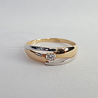 Серебряное кольцо Фианит Aquamarine 68278А.6 позолота
