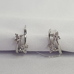 Серебряные детские серьги с фианитами SOKOLOV 94020111 серебро с родием, с английским замком
