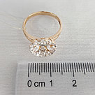 Серебряное кольцо  Фианит Aquamarine 68625А.6 позолота, фото 3