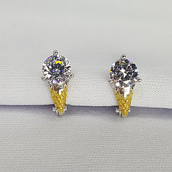 Серебряные детские серьги  Фианит Aquamarine 48013А.5 серебро с родием коллекц. Happy