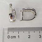 Серьги из серебра с аметистами SOKOLOV 92022571 покрыто  родием с английским замком, фото 3