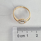 Кольцо серебряное классическое  Фианит Aquamarine 69849А.6 позолота, фото 3