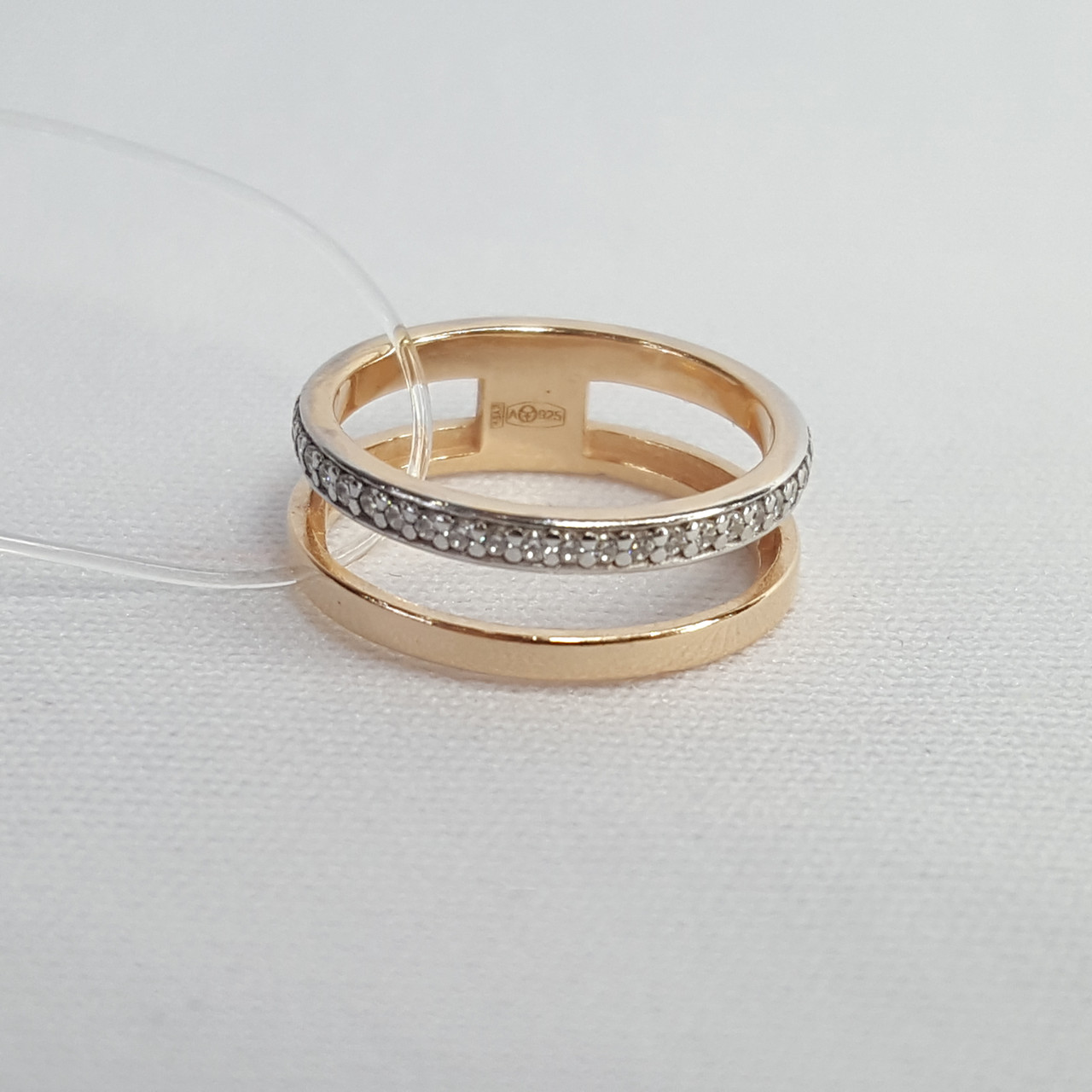 Кольцо серебряное на 2-ю фалангу Фианит Aquamarine 67510А.6 коллекц. Foxy