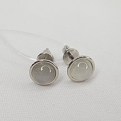 Серьги из серебра с луннными камнями SOKOLOV 83020308 покрыто  родием с французким замком