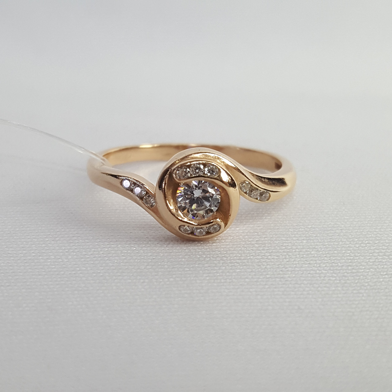 Кольцо серебряное классическое Фианит Aquamarine 68933А.6