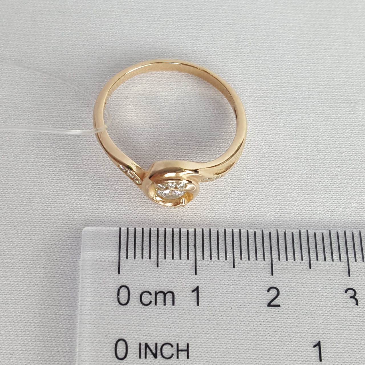 Кольцо серебряное классическое Фианит Aquamarine 68933А.6 позолота - фото 3 - id-p102792752