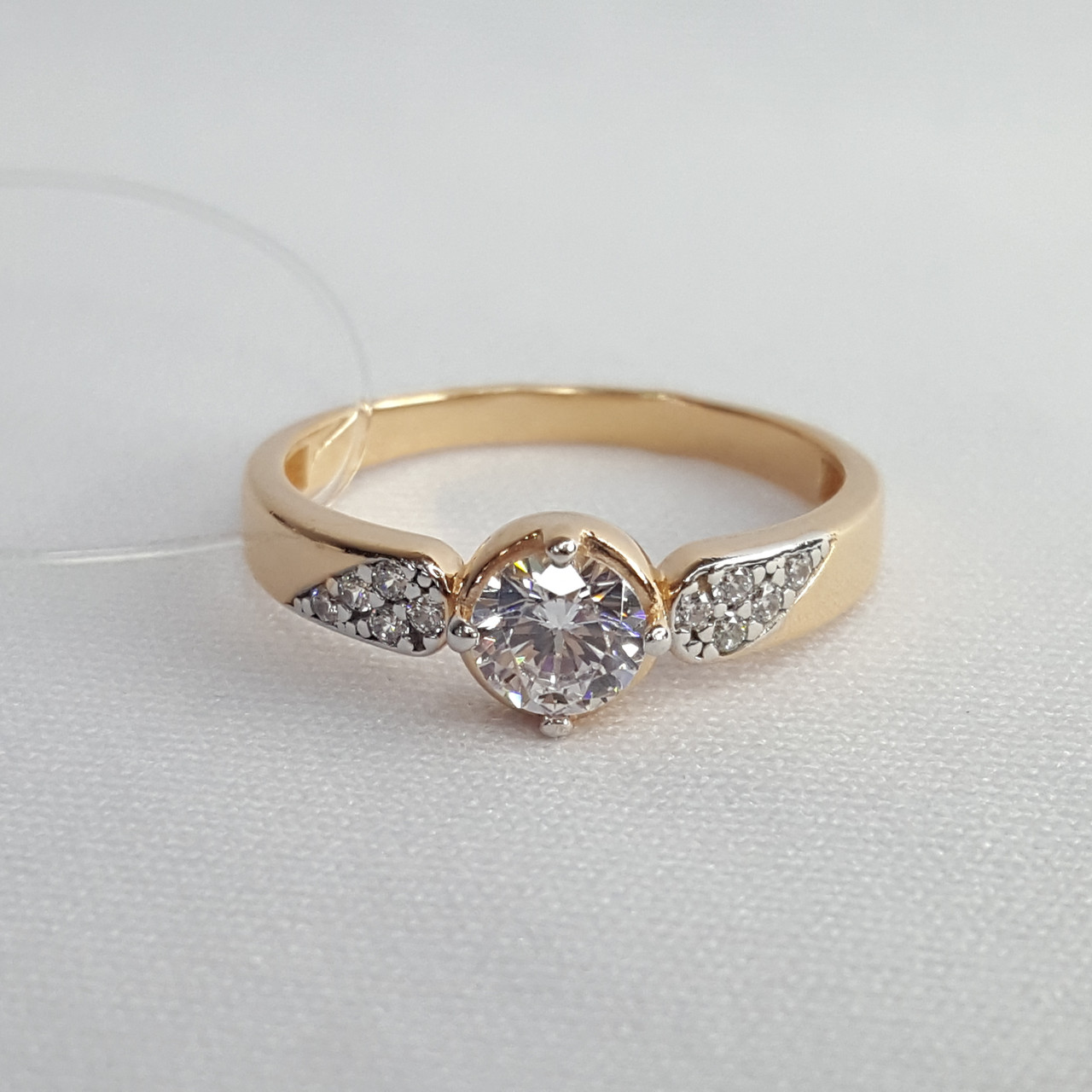 Кольцо серебряное классическое Фианит Aquamarine 68931А.6