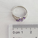 Кольцо из серебра с аметистами и фианитами SOKOLOV 92011647 покрыто  родием, фото 3