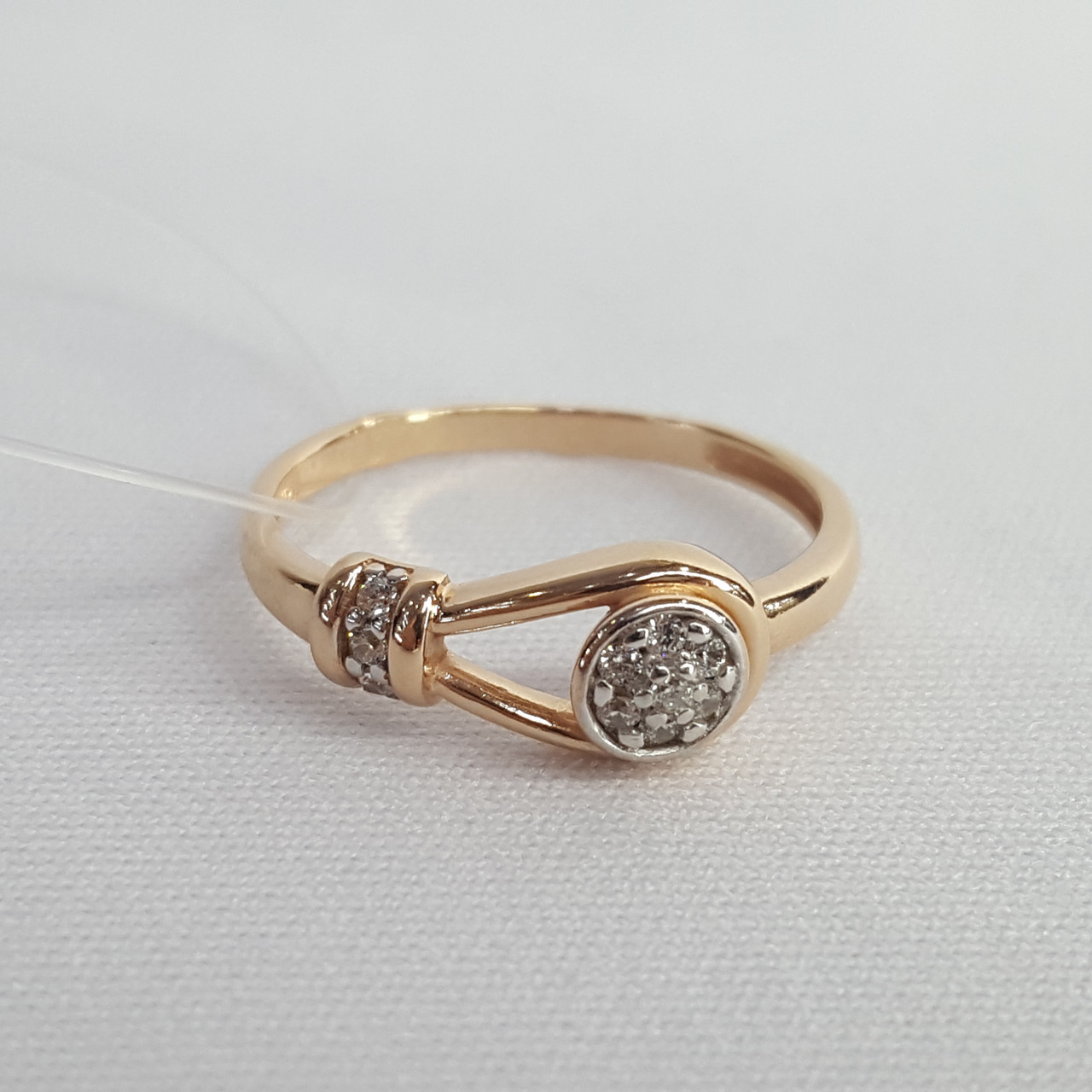 Кольцо серебряное классическое Фианит Aquamarine 67432А.6 серебро с позолотой