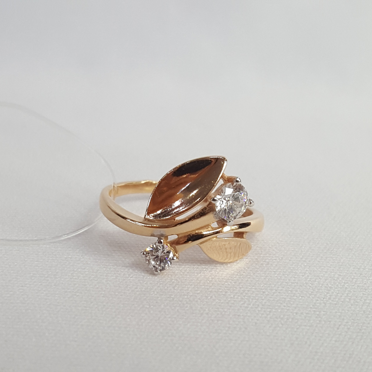 Кольцо серебряное классическое Фианит Aquamarine 64475А.6 серебро с позолотой