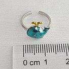 Кольцо из золочёного серебра с эмалью SOKOLOV 94013455 покрыто  родием, фото 3