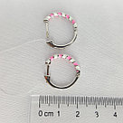 Серьги конго из серебра Эмаль Aquamarine 34525.5 серебро с родием вставка эмаль, фото 3