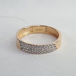 Обручальное кольцо из серебра  Фианит Aquamarine 61675А.6 позолота коллекц. Love story