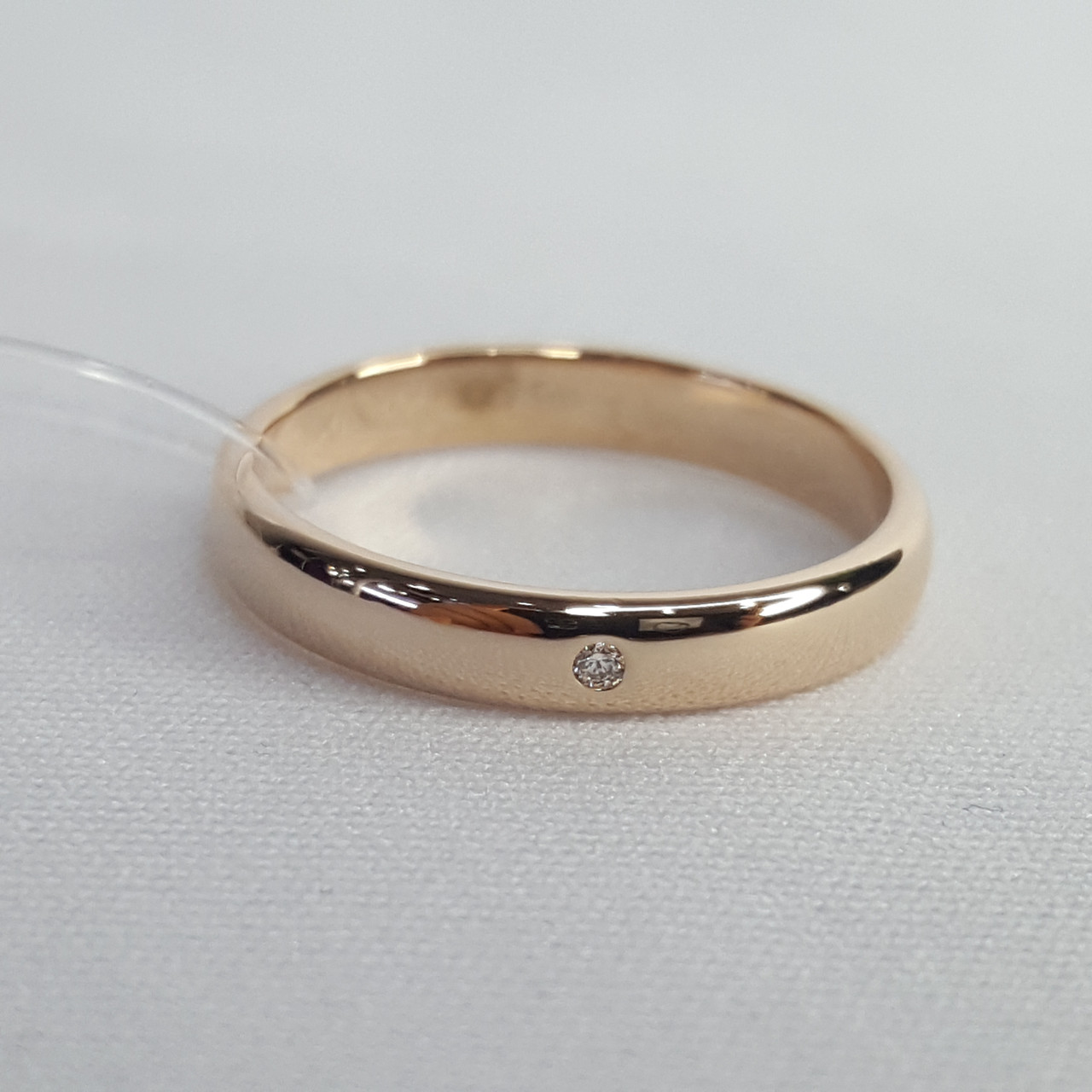 Обручальное кольцо из золочёного серебра с бриллиантом SOKOLOV 87010089 позолота - фото 1 - id-p103743137