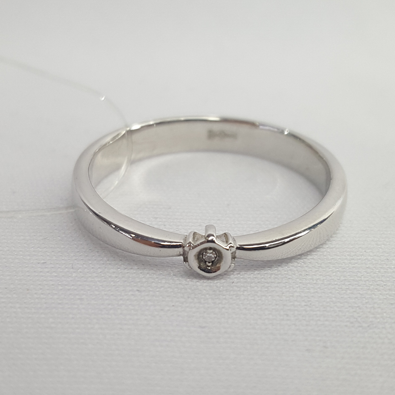 Серебряное кольцо с бриллиантом Aquamarine 060067.5 покрыто  родием