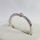 Серебряное кольцо с бриллиантом Aquamarine 060067.5 покрыто  родием, фото 2