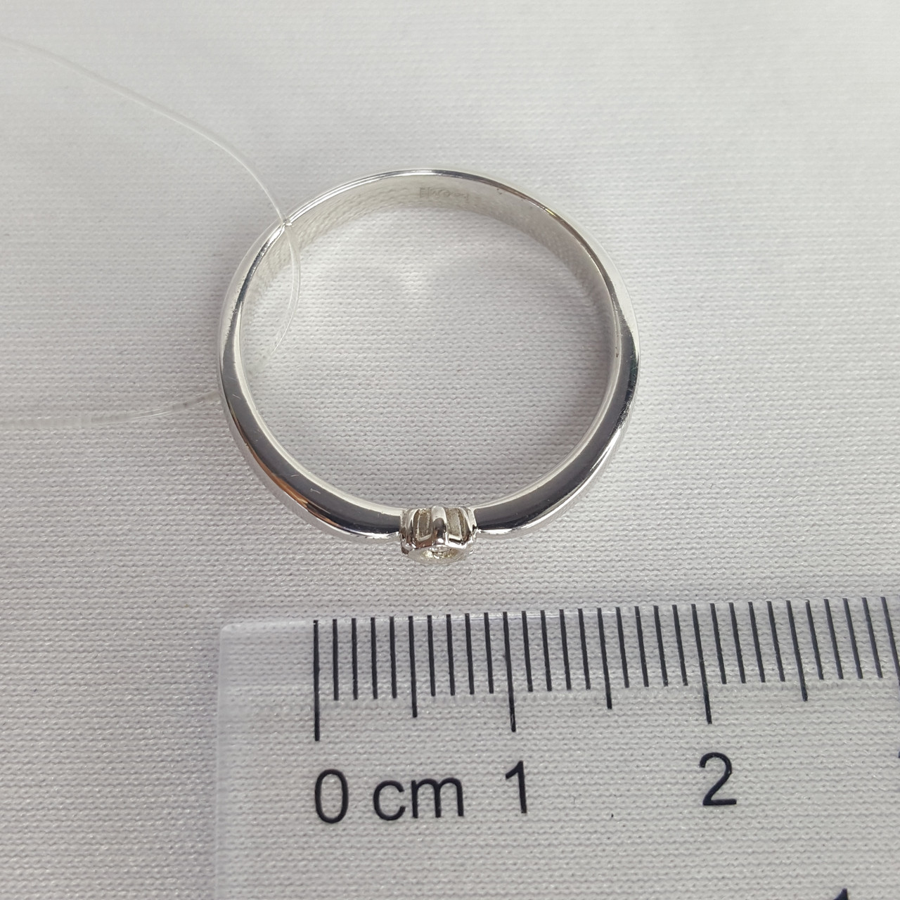 Серебряное кольцо с бриллиантом Aquamarine 060067.5 покрыто родием - фото 3 - id-p99217388