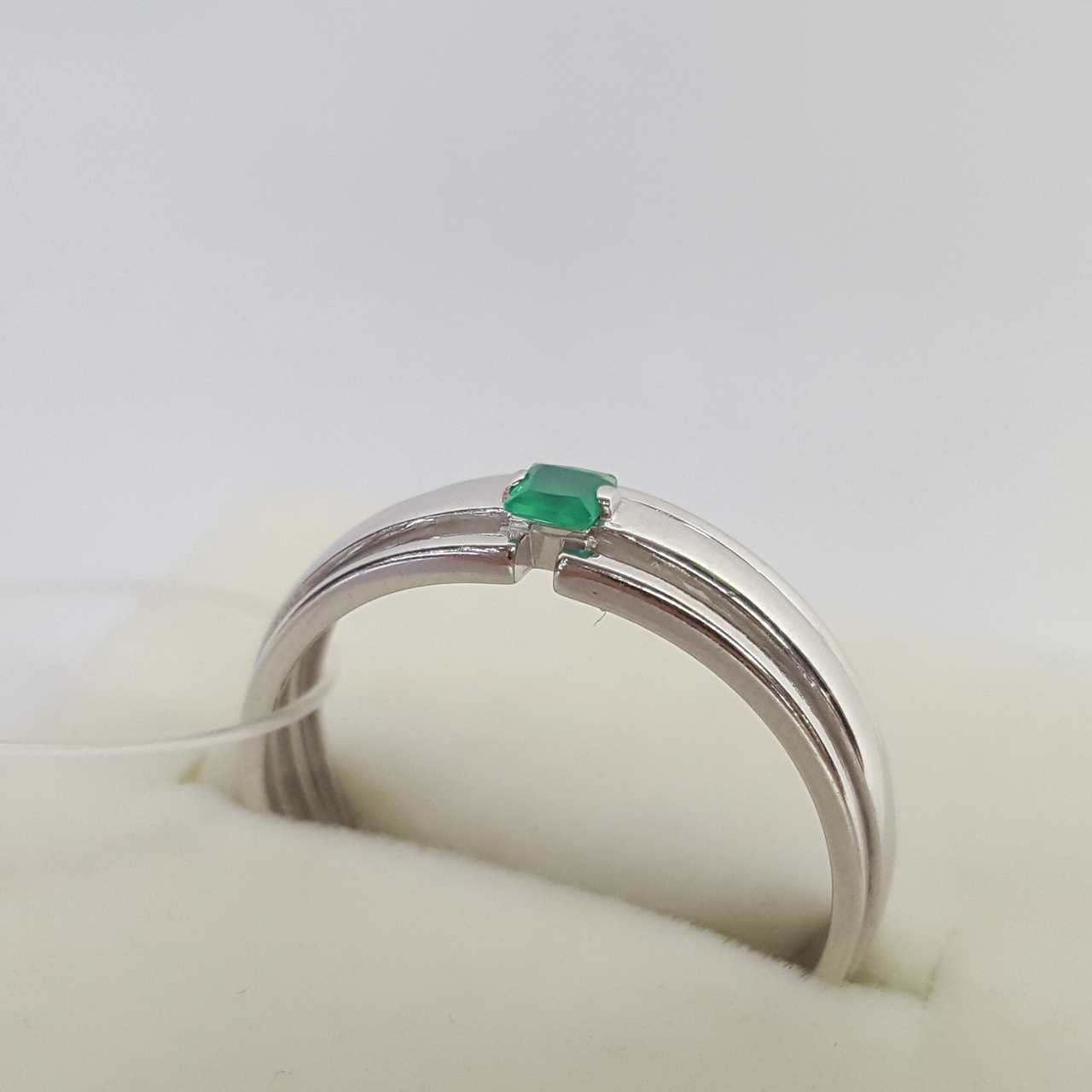 Кольцо серебряное классическое Агат зеленый Aquamarine 6958109.5 покрыто родием - фото 2 - id-p103072444