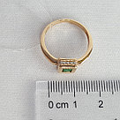Серебряное кольцо  Фианит  Наноизумруд Aquamarine 67477АГ.6 позолота коллекц. Клеопатра, фото 3