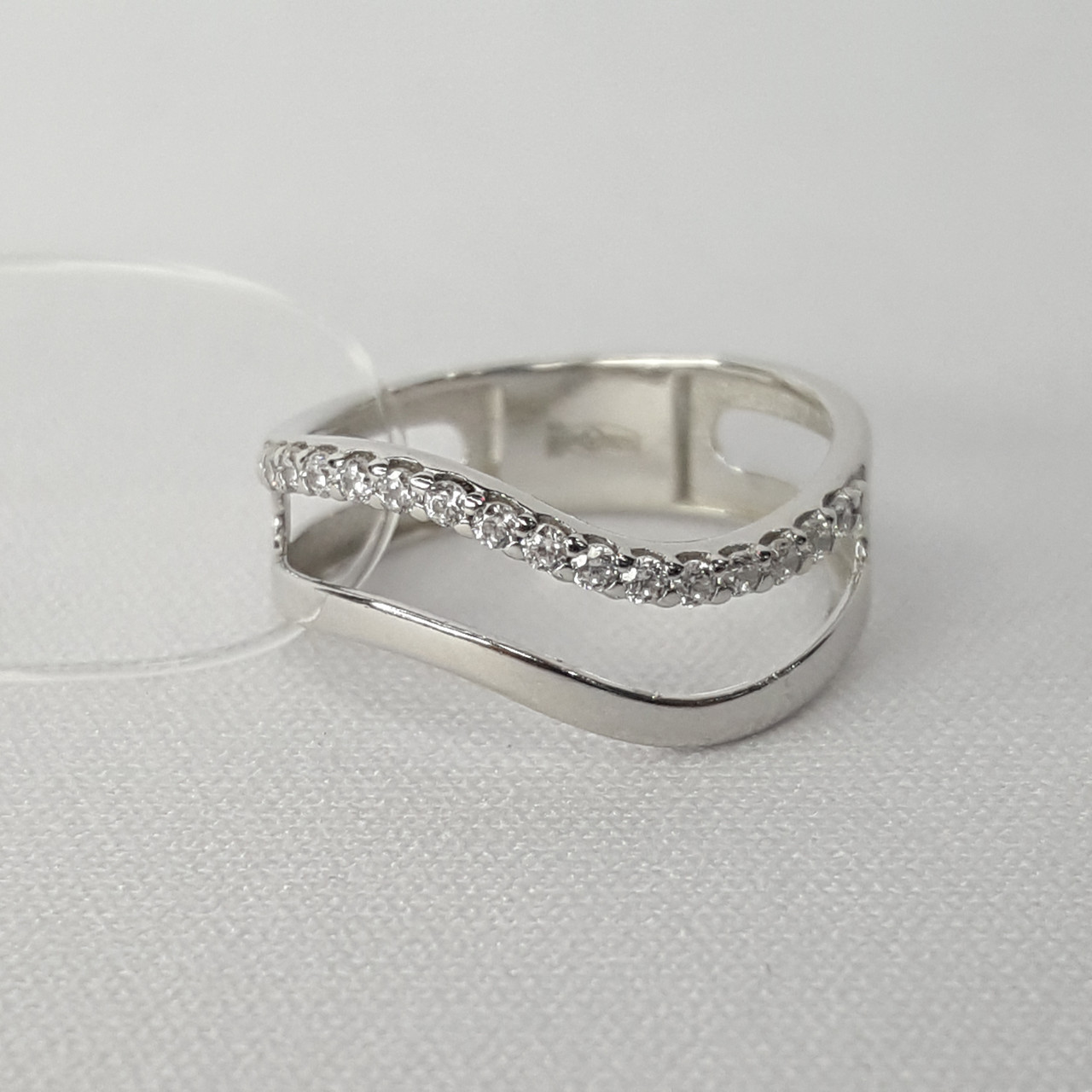 Серебряное кольцо  Фианит Aquamarine 67547А.5 серебро с родием