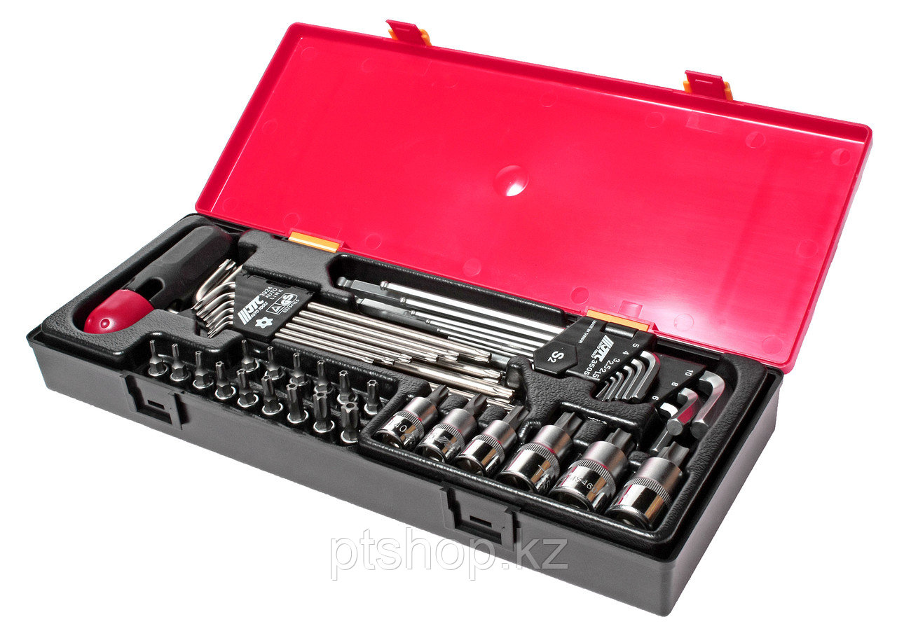 JTC Набор инструментов TORX, HEX (ключи, головки с насадками) 40 предметов в кейсе - фото 1 - id-p109383956