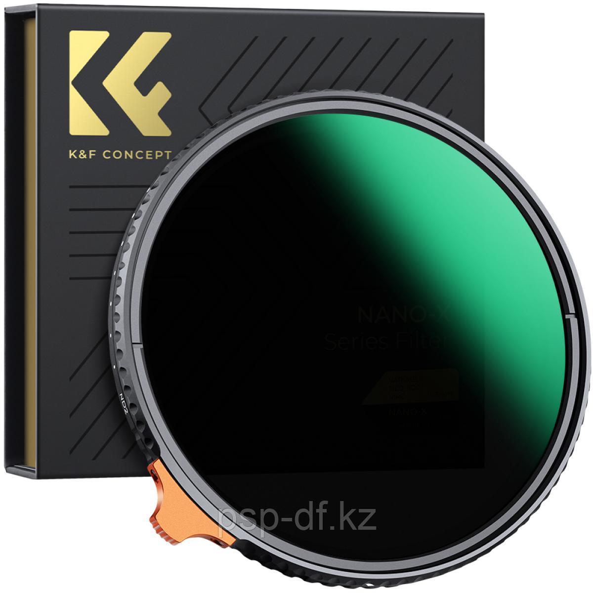 Фильтр K&F Concept Nano-X 62mm Variable ND Filter ND2-ND400 (9 Stop) - фото 1 - id-p109385295