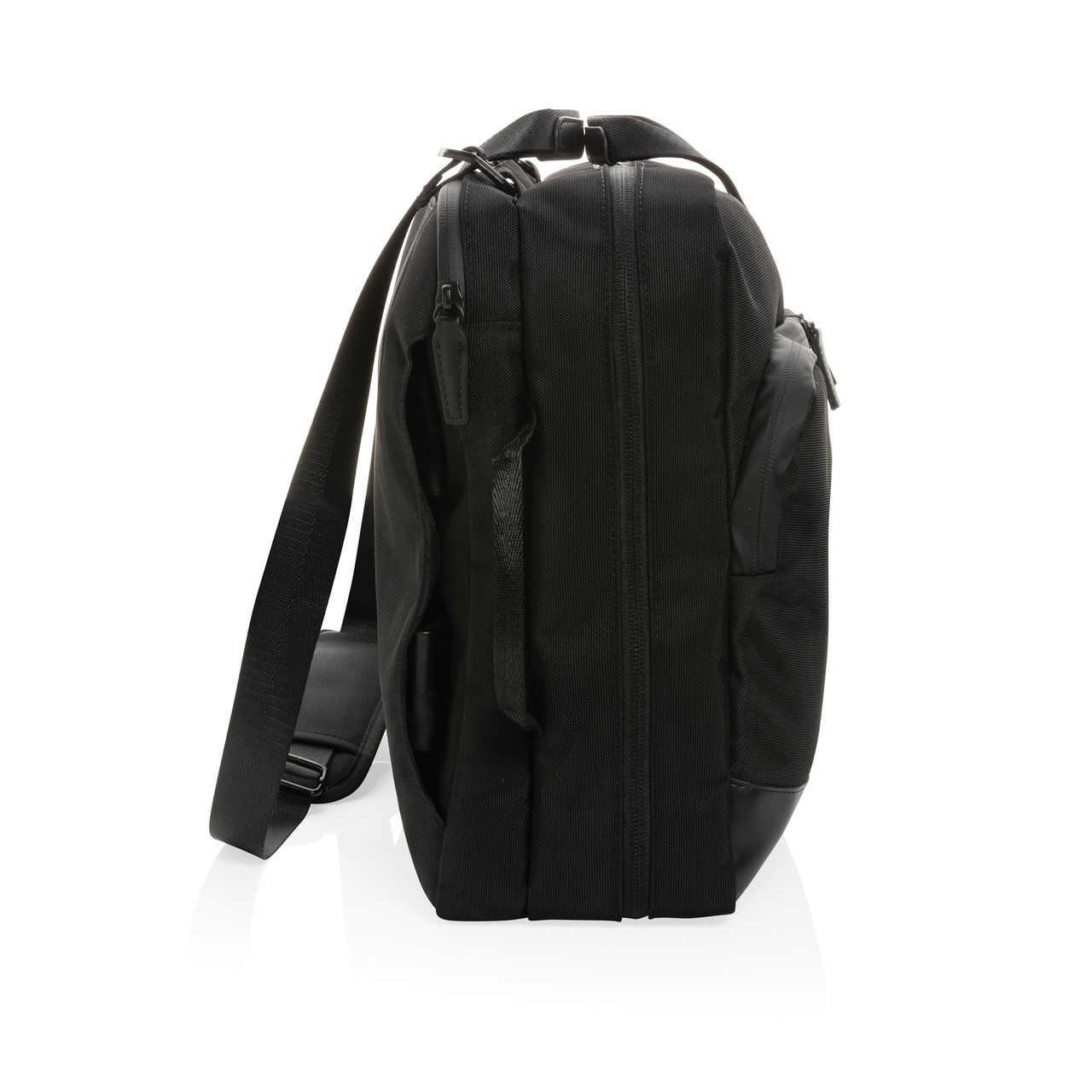 Сумка-рюкзак 2-в-1 для ноутбука Swiss Peak из rPET AWARE , черный; , Длина 43,5 см., ширина 13 см., высота - фото 5 - id-p109386181