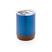 Вакуумная термокружка Cork из переработанной нержавеющей стали RCS, 180 мл, синий; , , высота 10 см., диаметр
