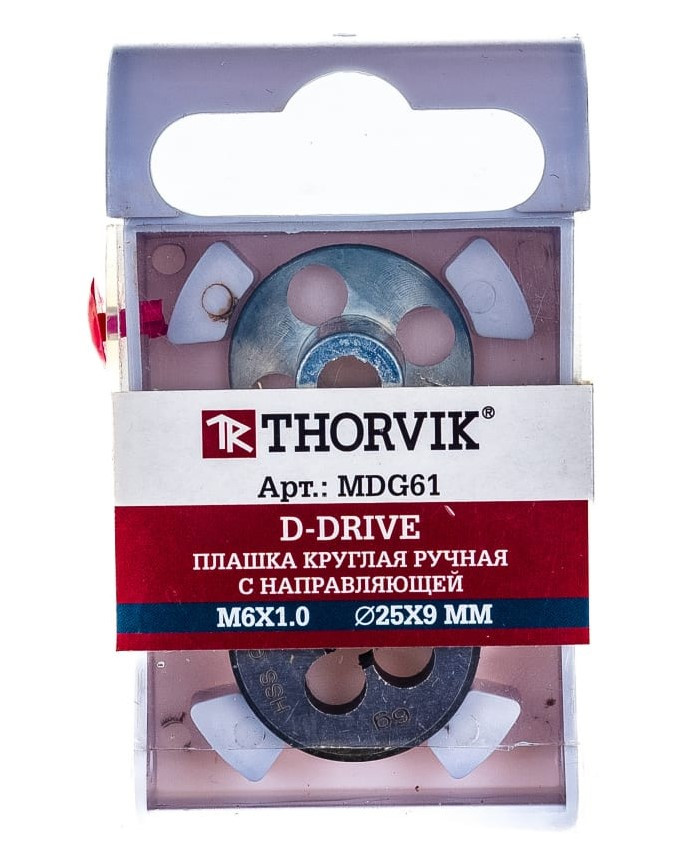 Плашка D-DRIVE круглая ручная с направляющей в наборе М6х1.0, HSS, Ф25х9 мм MDG61 - фото 1 - id-p69460875