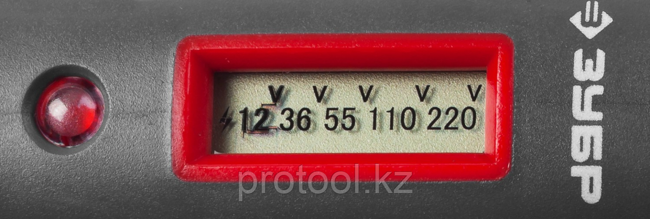 Тестер напряжения ЗУБР "Мастер" цифровой со световым индикатором, 12-220В, 140мм - фото 4 - id-p109387942