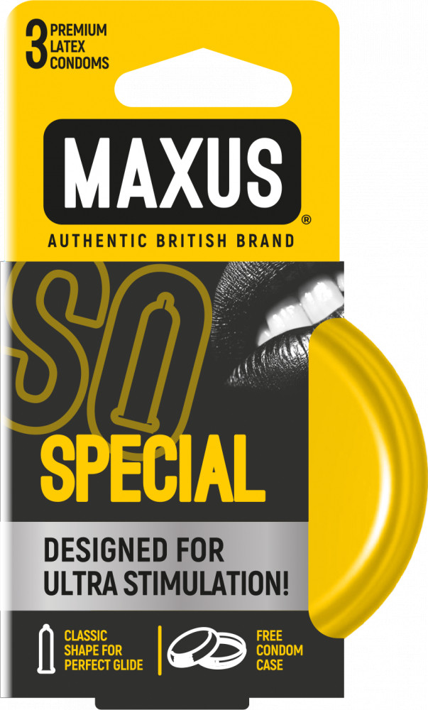 Презервативы Maxus Special, точечно-ребристые в металлическом кейсе, 3 шт.