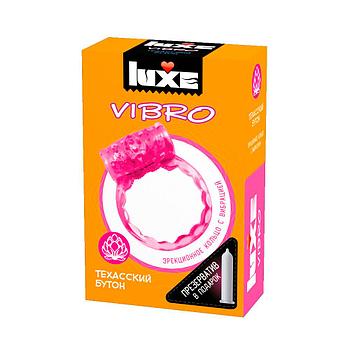 Виброкольцо + Презерватив Техасский бутон 1шт. от Luxe VIBRO