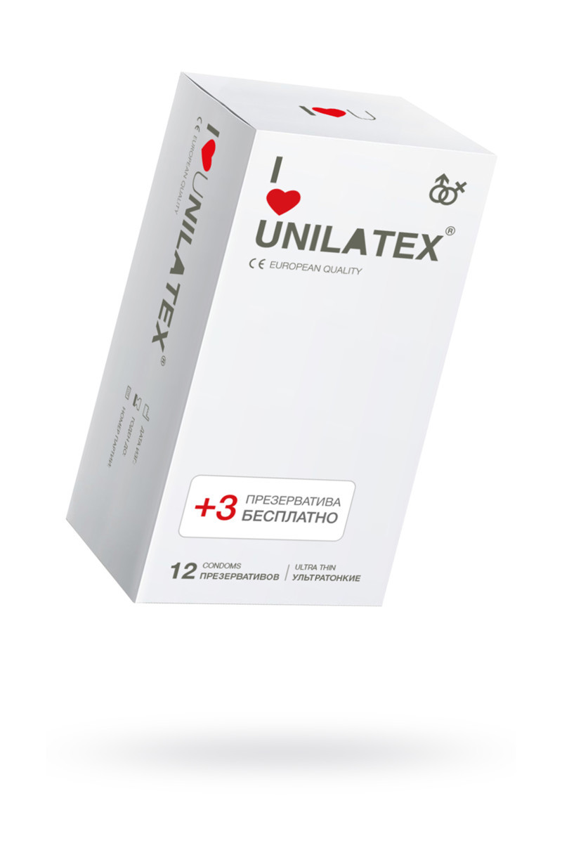 Презервативы Unilatex Ultra Thin, ультратонкие, 15 штук