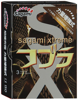 Презервативы Sagami Xtreme Cobra латексные, супероблегающие 3шт.