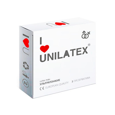 Презервативы Unilatex Ultra Thin, ультратонкие, 3 шт
