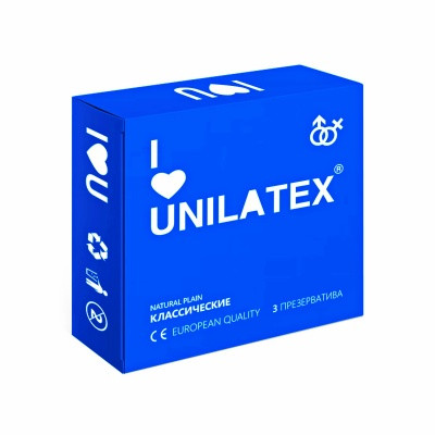 Презервативы Unilatex Natural Plain, классические, 3 шт